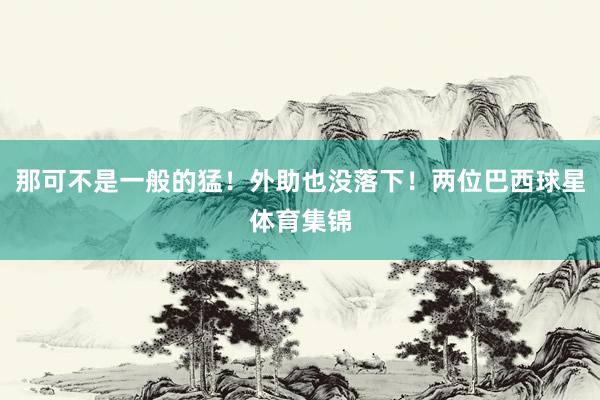 那可不是一般的猛！外助也没落下！两位巴西球星体育集锦