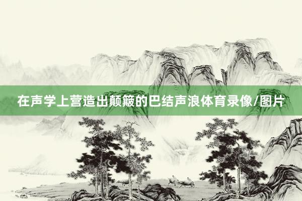 在声学上营造出颠簸的巴结声浪体育录像/图片