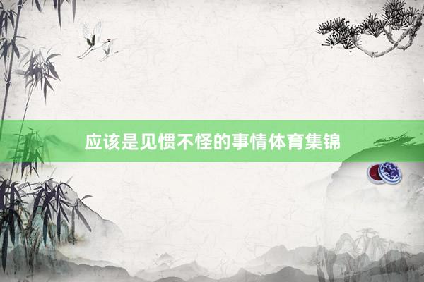应该是见惯不怪的事情体育集锦