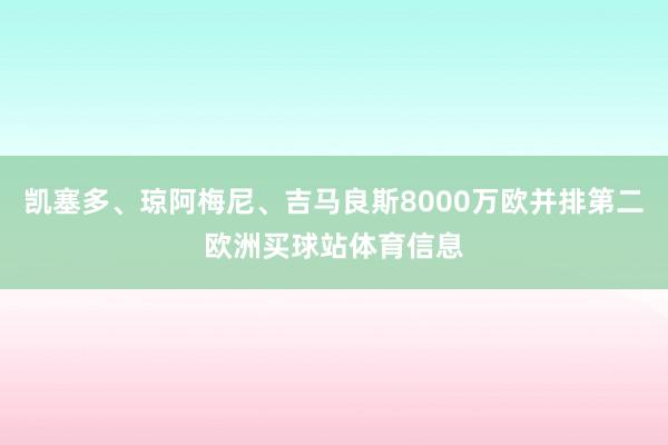 凯塞多、琼阿梅尼、吉马良斯8000万欧并排第二欧洲买球站体育信息