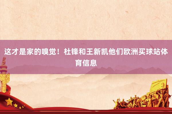 这才是家的嗅觉！杜锋和王新凯他们欧洲买球站体育信息