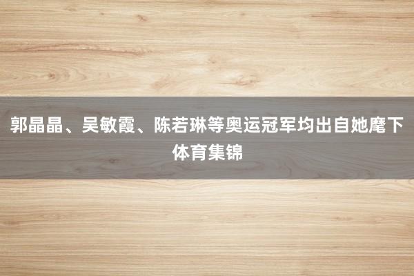 郭晶晶、吴敏霞、陈若琳等奥运冠军均出自她麾下体育集锦