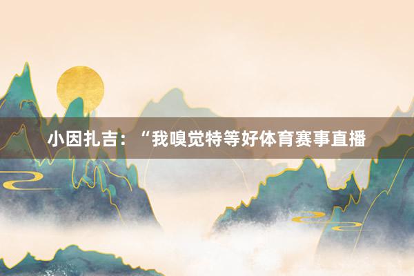 小因扎吉：“我嗅觉特等好体育赛事直播