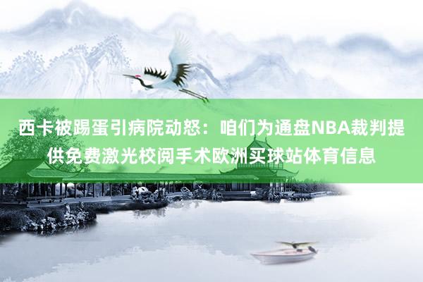 西卡被踢蛋引病院动怒：咱们为通盘NBA裁判提供免费激光校阅手术欧洲买球站体育信息
