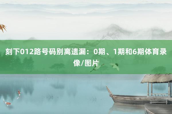 刻下012路号码别离遗漏：0期、1期和6期体育录像/图片