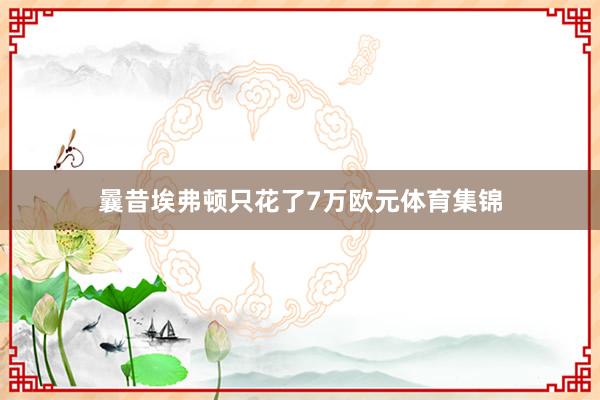 曩昔埃弗顿只花了7万欧元体育集锦