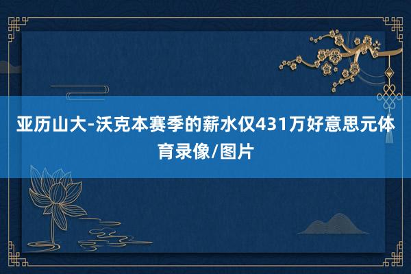 亚历山大-沃克本赛季的薪水仅431万好意思元体育录像/图片