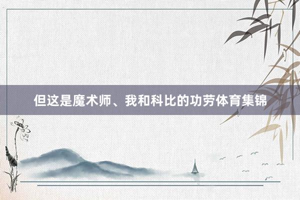 但这是魔术师、我和科比的功劳体育集锦