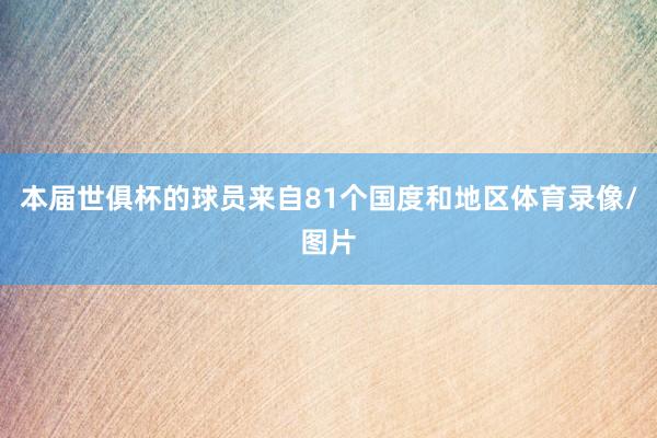 本届世俱杯的球员来自81个国度和地区体育录像/图片