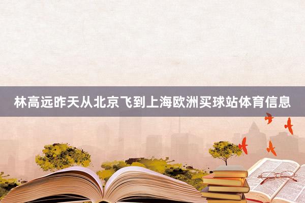 林高远昨天从北京飞到上海欧洲买球站体育信息