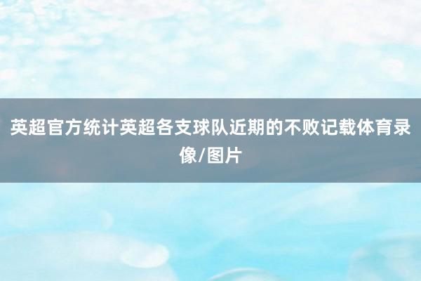 英超官方统计英超各支球队近期的不败记载体育录像/图片