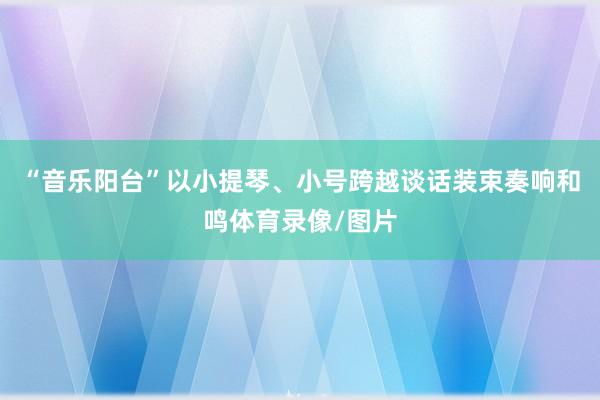 “音乐阳台”以小提琴、小号跨越谈话装束奏响和鸣体育录像/图片